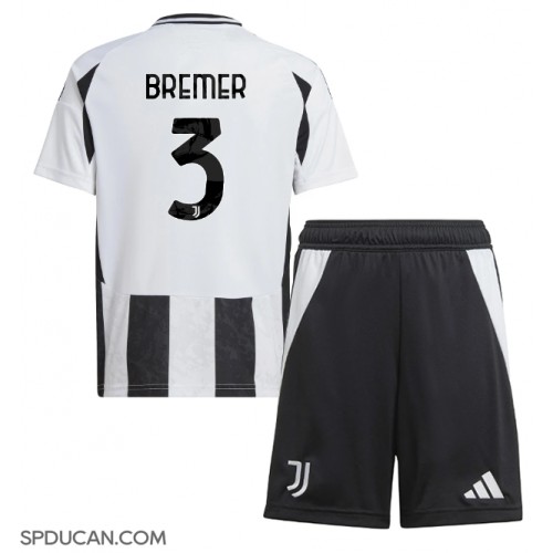 Dječji Nogometni Dres Juventus Gleison Bremer #3 Domaci 2024-25 Kratak Rukav (+ Kratke hlače)